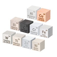 10 x Element Cube 10mm Density Cube High Density Element Metal Periodic Table picture