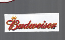NEW 1 3/4 x 4.5 inch Budweiser Bar Beer IRON ON PATCH  picture