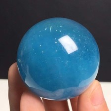 40mm Natural Aquamarine Quartz Sphere Crystal Ball Reiki Decor AAAA picture