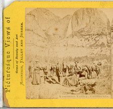 CALIFORNIA, Tourists At Yosemite Valley--W.M. Chase Stereoview A138 picture