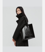 Uniqlo +J Jil Sander Leather Tote Bag Black Minimalist New in Box Shoulder picture