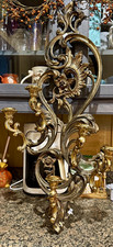 Vintage 1970s Plastic SYROCO 5 Arm Wall Sconce Ornate Tarnished Gold Baroque 34
