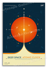 NASA - Deep Space Atomic Clock - Retro Space Exploration Travel Poster - 16x24 picture