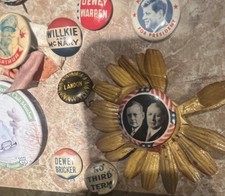 Vintage Pin Collection President Political union Republican Democrat Government picture