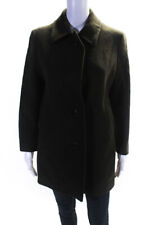 Jil Sander Womens Button Front Collared Coat Brown Wool Size IT 34 picture