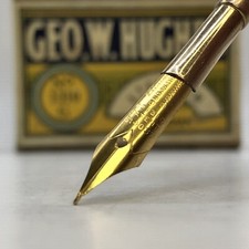 Geo W Hughes Eternium 1310 Fountain Pen Nibs Size 4 Vintage Gold Plated picture
