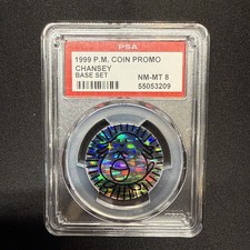 PSA 8 near mint / mint base set Chansey holo Coin Pokemon 1999 starter deck picture