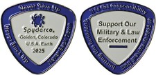 Spyderco SpyderCoin Blue & White 2025 Collectable Challenge Coin COIN2025 picture
