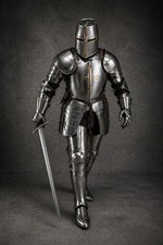 Wearable Templar Knight Full Armor Suit: 18 Gauge Steel, Handmade Crusader Costu picture