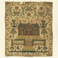 Bridget Rule Sampler 1820s Vintage Needlework House Photo Reprint Wall Art picture