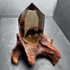 570g Natural Smoky Quartz Obelisk Large Crystals Tower Chakras Point healing picture