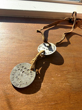 WWI US Army Dog Tags Pair on Cloth Cord - Otto Pekelder Jr picture