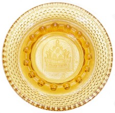 Vintage 1970s Amber Glass Ashtray Montien Hotel Bangkok Thailand Travel Souvenir picture