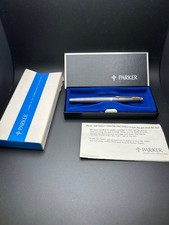 NOS Parker 75 Cisele Sterling Silver Soft Tip Pen Box Papers Rare Vintage w/ IBM picture
