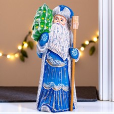 Wooden hand carved Russian Santa Claus Figurine 11