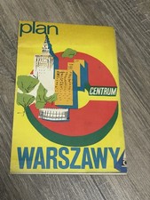 1974 Warsaw Poland City Map Plan Warszawy Centrum Cold War Vintage picture