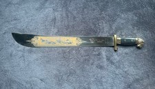 Vintage 23” Chromed Machete No. 131 Bison Hunt INCOLMA Lion Head Beautiful Shape picture