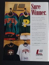 Legends Athletic NFL Apparel Magazine Ad 1990s Football Merchandise picture