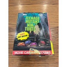 Vintage 1990 Topps Teenage Mutant Ninja Turtles Movie Cards Stickers Display Box picture