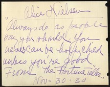 Alice Nielsen d1943 signed autograph 3x5 Cut American Actress & Operatic Soprano picture