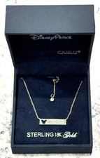 Rare HTF Disney Crislu MOM Mickey Mouse Sterling 18 Gold Adjustable Necklace picture