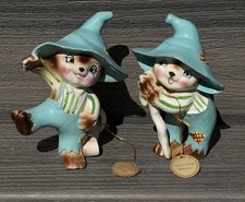 1960's Vintage Enesco HILLBILLY KITTENS Figurine Set - Anthropomorphic Cat Japan picture
