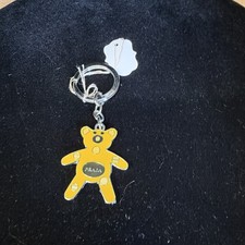 Prada Metal Teddy Bear Keychain Charm Detachable Keyring Silver/Gold Tone picture