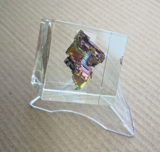 Rare Metal Element Bismuth Cube Embedded Resin Block 40x40x40mm Sample Decor picture
