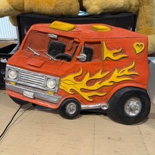 Vintage HODA Custom Boogie Van Wall Art 70’s Flames Orange  picture
