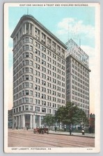 East Liberty Pittsburgh PA East End Savings & Trust Highland Buildings Postcard picture