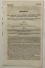 RARE 1834 BANK OF THE UNITED STATES MEMORIAL DOCUMENT LANCASTER PENNSYLVANIA picture