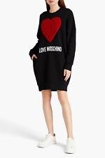 Auth LOVE MOSCHINO Tulle-appliquéd printed French cotton Sweat Mini Dress 38 / 2 picture