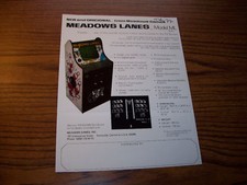MEADOWS LANES ORIGINAL VIDEO GAME FLYER Vintage Retro Promo Art 1977 picture