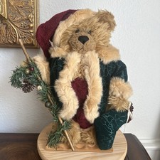 Vintage Dan Dee Collector’s Choice Standing 15.5 Inch Christmas Bear Wood Base picture