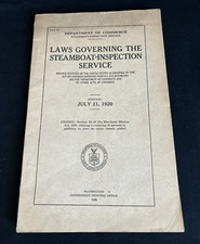 Vintage Dept of Commerce Laws Governing Steamboat-Inspection Service 1920 1922 picture