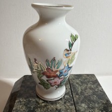 Vintage Chinese Porcelain miniature Hand Painted Floral Design Bud Vase 4”x21/2” picture