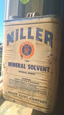 Vintage Miller Paint Co Portland Seattle Mineral Solvent Can #1246 picture