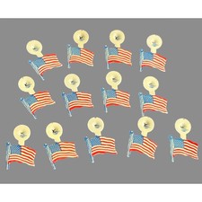 Bundle/Lot of 13, TIN LITHO TAB Button Fold-Over Lapel Pin American Flag Usa Vtg picture