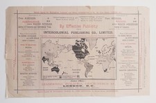 Antique 1888 British Empire Global Trade Map Prospectus Norwich Commerce Insert picture