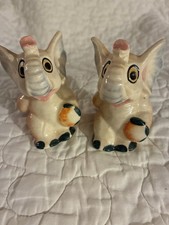 Vintage Elephant Salt & Pepper Shakers Japan picture
