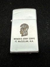 Vintage Womens Army Corps FT McClellan ALA Chrome Metal ZIPPO Lighter 1967 WAC picture