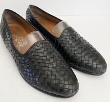 Salvatore Ferragamo Men’s Size Black Woven Leather Loafers Sz 11 D UG0717 picture