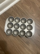 Vintage Wagner Ware # 472 Aluminum Gem Pan, 12 Cup Hemispherical Mold Golf Ball picture