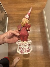 Bethany Lowe Dee Foust Valentine Clown Candy Container Figurine Red picture