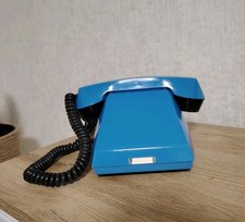 Vintage NOS USSR Blue Phone No Dial Telephone VEF picture