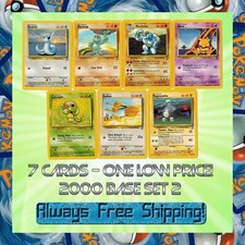 2000 Pokemon Original Base Set 2 -  7 Card Starter Collection -  picture