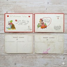 Vintage 1913 Valentine Postcard Lot S Bergman Cupid Dutch Children Edwardian Art picture