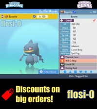 6IV Shiny Banette Pokemon Brilliant Diamond and Shining Pearl picture