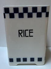Vintage 1939 Rice Canister German Blue & White Canister No Lid 6 in High x 4 In picture