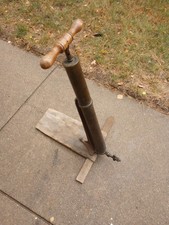 Antique JA Sandell brass hand tire pump 2 1/4